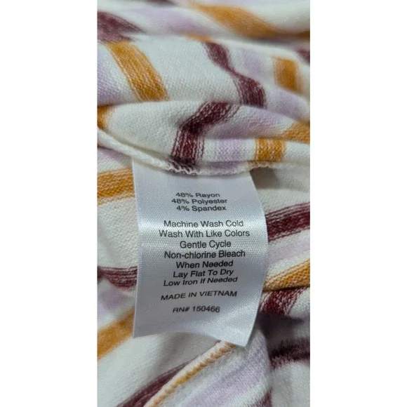 New Market & Spruce sz S Knit Hoodie Top or T-shirt multi color stripes ls 2575 - Picture 6 of 6